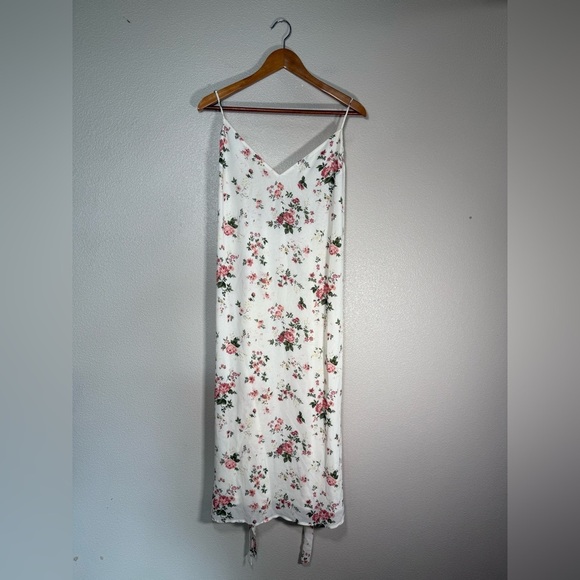 NWT Reformation Dietrich White Pink Floral Midi Dress SIZE 12 M3 - Picture 3 of 13